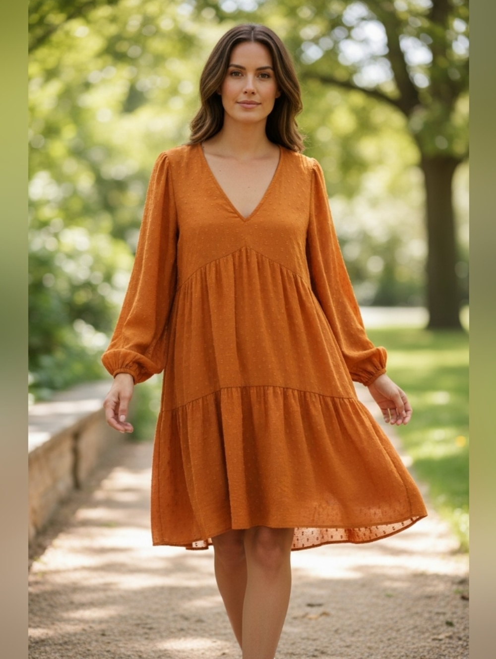 A. Calin By Flying Tomato Orange Lace Boho Mini Dress SZ M